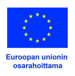 Euroopan unionin lippu ja teksti "Euroopan unionin osarahoittama"