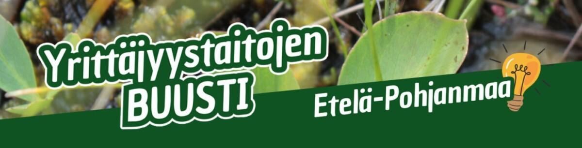 Yrittäjyystaitojen buusti -logo, yrittäjyyden mentorointiohjelmat.