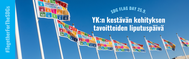 YK kestävän kehityksen lippupäivä.