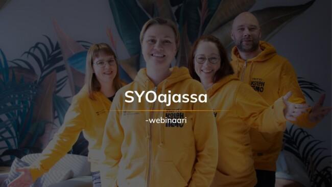 Yrityskolahtamo-hankkeen työntekijät rohkaisevat yrittäjyyteen. Ryhmäkuva, iloiset kasvot.